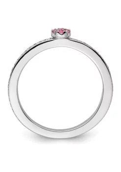 Flash Sale ✨ 0.075 ct. t.w. Pink Tourmaline and 1/8 ct. t.w. Diamond Stackable Expressions Ring in 14K Gold by Belk & Co. 💯 -DealsBelk & Co. Store Belk 38584