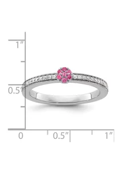 Flash Sale ✨ 0.075 ct. t.w. Pink Tourmaline and 1/8 ct. t.w. Diamond Stackable Expressions Ring in 14K Gold by Belk & Co. 💯 -DealsBelk & Co. Store Belk 38585