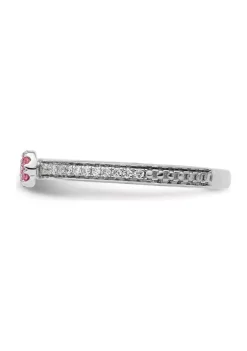Flash Sale ✨ 0.075 ct. t.w. Pink Tourmaline and 1/8 ct. t.w. Diamond Stackable Expressions Ring in 14K Gold by Belk & Co. 💯 -DealsBelk & Co. Store Belk 38586