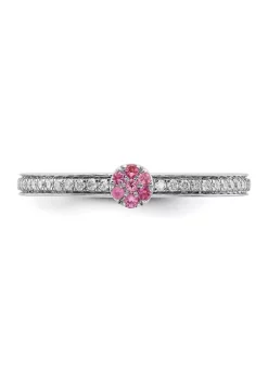Flash Sale ✨ 0.075 ct. t.w. Pink Tourmaline and 1/8 ct. t.w. Diamond Stackable Expressions Ring in 14K Gold by Belk & Co. 💯 -DealsBelk & Co. Store Belk 38587