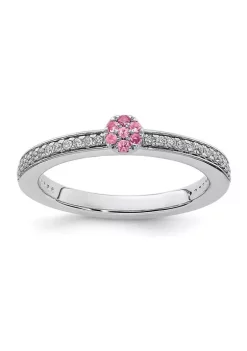Flash Sale ✨ 0.075 ct. t.w. Pink Tourmaline and 1/8 ct. t.w. Diamond Stackable Expressions Ring in 14K Gold by Belk & Co. 💯 -DealsBelk & Co. Store Belk 38588