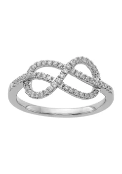 Hot Sale 👍 1/4 ct. t.w. Diamond Celtic Knot Ring in 14K White Gold by Belk & Co. 🎁 -DealsBelk & Co. Store Belk 38591
