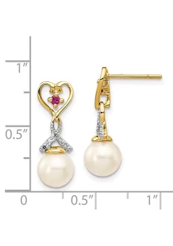 Flash Sale ๐ Lab Created 0.012 ct. t.w. Diamond, 1/10 ct. t.w. Ruby and 7-8mm Freshwater Cultured Pearl Heart Dangle Earrings in 14K Yellow Gold by Belk & Co. โ 9 Flash Sale ๐ Lab Created 0.012 ct. t.w. Diamond, 1/10 ct. t.w. Ruby and 7-8mm Freshwater Cultured Pearl Heart Dangle Earrings in 14K Yellow Gold by Belk & Co. โ -DealsBelk & Co. Store Belk 38601