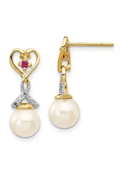 Flash Sale ๐ Lab Created 0.012 ct. t.w. Diamond, 1/10 ct. t.w. Ruby and 7-8mm Freshwater Cultured Pearl Heart Dangle Earrings in 14K Yellow Gold by Belk & Co. โ 11 Flash Sale ๐ Lab Created 0.012 ct. t.w. Diamond, 1/10 ct. t.w. Ruby and 7-8mm Freshwater Cultured Pearl Heart Dangle Earrings in 14K Yellow Gold by Belk & Co. โ -DealsBelk & Co. Store Belk 38603