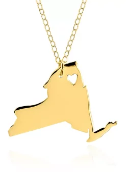 Cheapest ✨ 14k Yellow Gold New York State Pendant by Belk & Co. 🛒