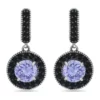 Wholesale 😀 1.6 ct. t.w. Amethyst and 1/2 ct. t.w. Black Spinel Drop Earrings in Sterling Silver by Belk & Co. ❤️