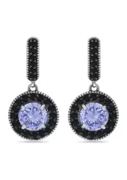 Wholesale ๐ 1.6 ct. t.w. Amethyst and 1/2 ct. t.w. Black Spinel Drop Earrings in Sterling Silver by Belk & Co. โค๏ธ