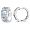Cheap 🎁 5.28 ct. t.g.w. London Blue and White Topaz Hoop Earrings in Sterling Silver by Belk & Co. 🎁