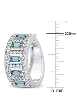 Cheap 🎁 5.28 ct. t.g.w. London Blue and White Topaz Hoop Earrings in Sterling Silver by Belk & Co. 🎁 -DealsBelk & Co. Store Belk 38621