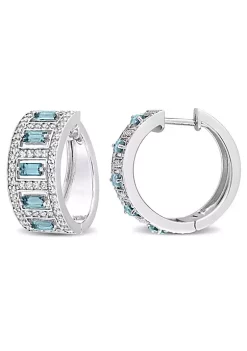 Cheap 🎁 5.28 ct. t.g.w. London Blue and White Topaz Hoop Earrings in Sterling Silver by Belk & Co. 🎁 -DealsBelk & Co. Store Belk 38622