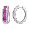 Discount 🤩 Created Ruby and Created White Sapphire Hoop Earrings in Sterling Silver by Belk & Co. 🤩