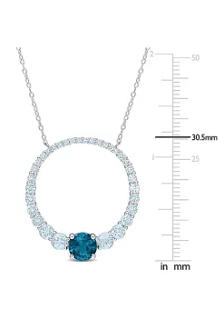 Flash Sale ⭐ 3.89 ct. t.g.w. Sky Blue and London Blue Topaz Graduated Open Circle Pendant with Chain in Sterling Silver by Belk & Co. ⭐ -DealsBelk & Co. Store Belk 38636