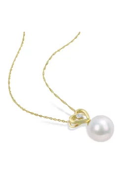 Best Pirce ✔️ 9.5-10mm Freshwater Cultured Pearl and Diamond Accent Heart Drop Pendant with Chain in 10k Yellow Gold by Belk & Co. ⭐ 8 Best Pirce ✔️ 9.5-10mm Freshwater Cultured Pearl and Diamond Accent Heart Drop Pendant with Chain in 10k Yellow Gold by Belk & Co. ⭐ -DealsBelk & Co. Store Belk 38642