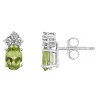 Cheapest 😍 14K Gold 6x4 Oval Peridot 1/8 Cttw Diamond Earrings by Belk & Co. 🌟