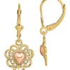 Promo ⭐ 14K Two-Tone Polished Heart Leverback Earrings by Belk & Co. ✨