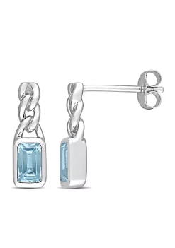 Hot Sale 🤩 5/8 CT TGW OCTagon Sky Blue Topaz Link Drop Earrings in 10k White Gold by Belk & Co. 🎉 -DealsBelk & Co. Store Belk 38660
