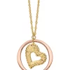 New 👏 Fancy Link Diamond-Cut Heart in Open Circle Necklace in 14K Two-Tone Gold by Belk & Co. 👏