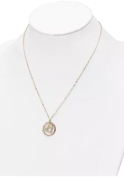 New 👏 Fancy Link Diamond-Cut Heart in Open Circle Necklace in 14K Two-Tone Gold by Belk & Co. 👏 -DealsBelk & Co. Store Belk 38662