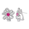Flash Sale 🛒 2 CT TGW Pink Topaz and White Topaz Flower Omega Clip Earrings in Sterling Silver by Belk & Co. ✨