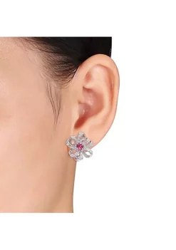 Flash Sale ๐ 2 CT TGW Pink Topaz and White Topaz Flower Omega Clip Earrings in Sterling Silver by Belk & Co. โจ 8 Flash Sale ๐ 2 CT TGW Pink Topaz and White Topaz Flower Omega Clip Earrings in Sterling Silver by Belk & Co. โจ -DealsBelk & Co. Store Belk 38667