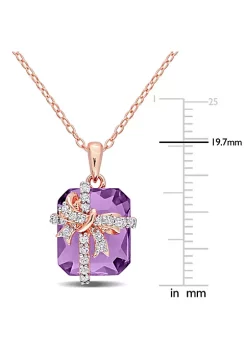 Top 10 🔔 6.71 ct. t.g.w. Amethyst and White Topaz Pendant with Chain in Rose Plated Sterling Silver by Belk & Co. 😍 -DealsBelk & Co. Store Belk 38677