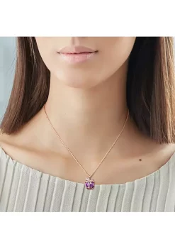 Top 10 🔔 6.71 ct. t.g.w. Amethyst and White Topaz Pendant with Chain in Rose Plated Sterling Silver by Belk & Co. 😍 -DealsBelk & Co. Store Belk 38678