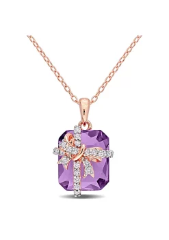 Top 10 🔔 6.71 ct. t.g.w. Amethyst and White Topaz Pendant with Chain in Rose Plated Sterling Silver by Belk & Co. 😍 -DealsBelk & Co. Store Belk 38679