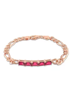 Cheapest 👍 Lab Created 4.75 CT TGW Created Ruby Birthstone Link Bracelet in Rose Plated Sterling Silver by Belk & Co. 🔔