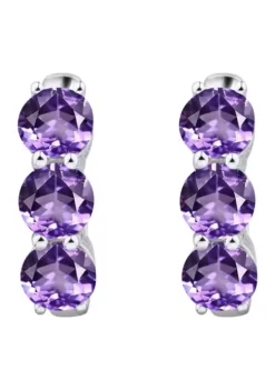 Budget ⌛ Amethyst Hoop Earrings in Sterling Silver by Belk & Co. 👍 -DealsBelk & Co. Store Belk 3870