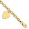 Budget ⌛ 14K Yellow Gold Dangle Heart Bracelet by Belk & Co. 😉