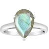 Best deal ✔️ Sterling Silver 12x8mm Pear Shape Labradorite Solitaire Ring by Belk & Co. 🥰