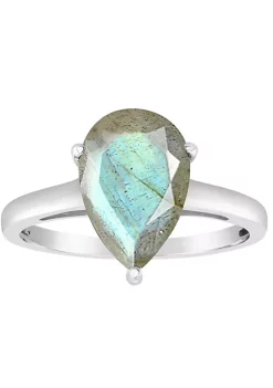 Best deal ✔️ Sterling Silver 12x8mm Pear Shape Labradorite Solitaire Ring by Belk & Co. 🥰