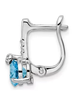 Discount 💯 2.1 ct. t.w. Swiss Blue Topaz and White Topaz Circle Hinged Earrings in Rhodium-Plated Sterling Silver by Belk & Co. 🎉 -DealsBelk & Co. Store Belk 38729