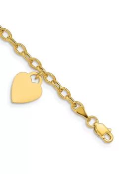 Budget ⌛ 14K Yellow Gold Dangle Heart Bracelet by Belk & Co. 😉 -DealsBelk & Co. Store Belk 3875