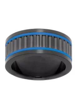 Hot Sale 🥰 Stainless Steel Ring with Black and Blue Ion Plating by Belk & Co. 😍 -DealsBelk & Co. Store Belk 38757