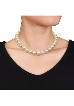 Best Pirce 🎁 12-14MM Graduated Golden South Sea Cultured Pearl Necklace with 14K Yellow Gold Diamond Ball Clasp by Belk & Co. 🥰 -DealsBelk & Co. Store Belk 38759