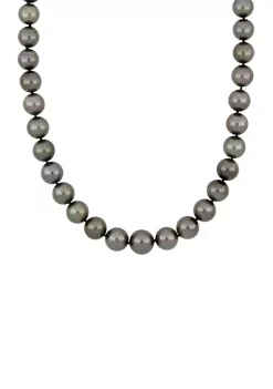 Wholesale ✨ 10-12.5 Millimeter Cultured Tahitian Pearl Strand Necklace with 14K White Gold by Belk & Co. ⌛