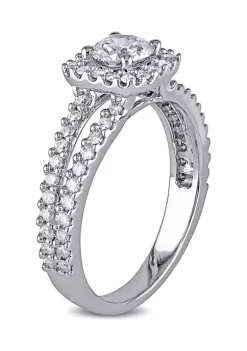 Best Sale ❤️ 1 ct. t.w. Diamond Halo Engagement Ring in 14k White Gold by Belk & Co. 🔥 -DealsBelk & Co. Store Belk 38772