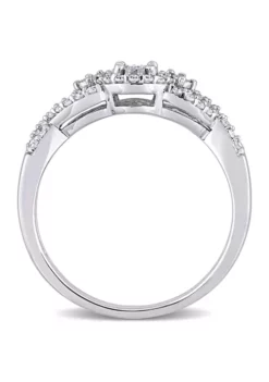 Wholesale 🔔 1/4 ct. t.w. Diamond Swirl Halo Engagement Ring in Sterling Silver by Belk & Co. 😀 -DealsBelk & Co. Store Belk 3878