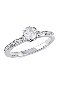 Cheapest 🤩 5/8 CT TW Diamond Floral Engagement Ring with Marquise Design Gallery in 14k White Gold by Belk & Co. 🔥 -DealsBelk & Co. Store Belk 38789