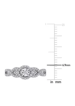 Wholesale 🔔 1/4 ct. t.w. Diamond Swirl Halo Engagement Ring in Sterling Silver by Belk & Co. 😀 -DealsBelk & Co. Store Belk 3879