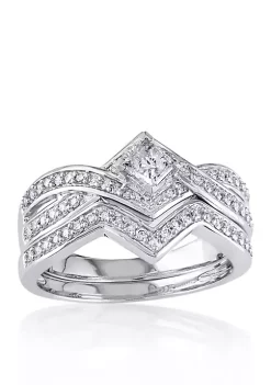 Wholesale 👏 5/8 ct. t.w. Diamond Bridal Ring Set in 14k White Gold by Belk & Co. ⭐ -DealsBelk & Co. Store Belk 38792