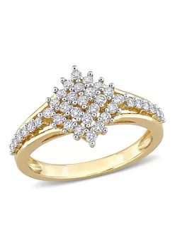 Cheapest 😉 1/2 ct. t.w. Diamond Cluster Ring in 14K Yellow Gold by Belk & Co. ⌛