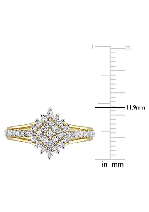 Cheapest 😉 1/2 ct. t.w. Diamond Cluster Ring in 14K Yellow Gold by Belk & Co. ⌛ 3 Cheapest 😉 1/2 ct. t.w. Diamond Cluster Ring in 14K Yellow Gold by Belk & Co. ⌛ - Image 3