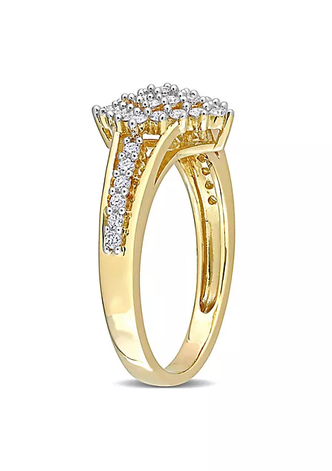 Cheapest 😉 1/2 ct. t.w. Diamond Cluster Ring in 14K Yellow Gold by Belk & Co. ⌛ 4 Cheapest 😉 1/2 ct. t.w. Diamond Cluster Ring in 14K Yellow Gold by Belk & Co. ⌛ - Image 4