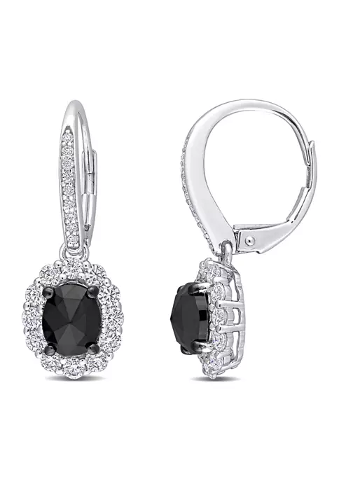 New ✨ 1.5 ct. t.w Black Diamond and 4/5 ct. t.w. Created Moissanite Halo Earrings in 10K White Gold by Belk & Co. 🧨 1 New ✨ 1.5 ct. t.w Black Diamond and 4/5 ct. t.w. Created Moissanite Halo Earrings in 10K White Gold by Belk & Co. 🧨
