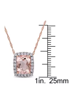 Brand new 🎉 1.75 ct. t.w. Morganite and 1/4 ct. t.w. Diamond Halo Necklace in 14k Rose Gold by Belk & Co. ✨ 7 Brand new 🎉 1.75 ct. t.w. Morganite and 1/4 ct. t.w. Diamond Halo Necklace in 14k Rose Gold by Belk & Co. ✨ -DealsBelk & Co. Store Belk 38829