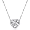 New 😉 1/4 ct. t.w. Heart and Round Diamond Pendant with Chain in 14K White Gold by Belk & Co. 👍