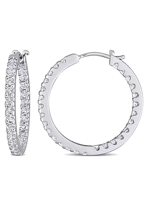 New ๐ 2.5 CT TGW White Topaz Inside Outside Hoop Earrings in 10k White Gold by Belk & Co. ๐ 1 New ๐ 2.5 CT TGW White Topaz Inside Outside Hoop Earrings in 10k White Gold by Belk & Co. ๐