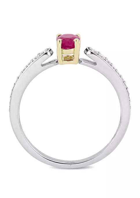 Promo 🌟 5/8 ct. t.w. Ruby and 1/6 ct. t.w. Diamond Ring in 10k White Gold by Belk & Co. 💯 3 Promo 🌟 5/8 ct. t.w. Ruby and 1/6 ct. t.w. Diamond Ring in 10k White Gold by Belk & Co. 💯 - Image 3